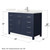 Wyndham Beckett 48 Inch Single Bathroom Vanity in Dark Blue, Giotto Quartz Countertop, Undermount Square Sink (1-Hole), Brushed Nickel Trim - WCG242448SBNGTUNSMXX