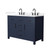 Wyndham Beckett 48 Inch Double Bathroom Vanity in Dark Blue, White Quartz Countertop, Undermount Square Sinks (3-Hole), Matte Black Trim - WCG242448DBBWQUS3MXX