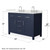 Wyndham Beckett 48 Inch Double Bathroom Vanity in Dark Blue, Giotto Quartz Countertop, Undermount Square Sinks (3-Hole), Brushed Nickel Trim - WCG242448DBNGTUS3MXX
