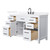 Wyndham Beckett 54 Inch Single Bathroom Vanity in White, White Quartz Countertop, Undermount Square Sink (3-Hole), Matte Black Trim - WCG242454SWBWQUS3MXX