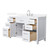 Wyndham Beckett 54 Inch Single Bathroom Vanity in White, White Quartz Countertop, Undermount Square Sink (3-Hole), Brushed Nickel Trim - WCG242454SWHWQUS3MXX