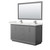 Wyndham Strada 60 Inch Double Bathroom Vanity in Dark Gray, White Quartz Countertop, Undermount Square Sink (1-Hole), Brushed Nickel Trim, 58 Inch Mirror - WCF414160DKGWQUNSM58