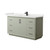 Wyndham Strada 60 Inch Single Bathroom Vanity in Light Green, White Quartz Countertop, Undermount Square Sink (1-Hole), Matte Black Trim - WCF414160SLBWQUNSMXX