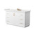 Wyndham Strada 60 Inch Single Bathroom Vanity in White, White Quartz Countertop, Undermount Square Sink (3-Hole), Satin Bronze Trim - WCF414160SWZWQUS3MXX