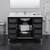 Wyndham Marlena 48 Inch Single Bathroom Vanity in Black, White Quartz Countertop, Undermount Square Sink (3-Hole), Brushed Nickel Trim - WCH515148SBKWQUS3MXX