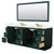 Wyndham Miranda 84 Inch Double Bathroom Vanity in Green, Giotto Quartz Countertop, Undermount Square Sinks (3-Hole), Brushed Gold Trim, 70 Inch Mirror - WCF292984DGDGTUS3M70