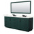 Wyndham Miranda 84 Inch Double Bathroom Vanity in Green, Giotto Quartz Countertop, Undermount Square Sinks (3-Hole), Matte Black Trim, 70 Inch Mirror - WCF292984DGKGTUS3M70
