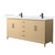 Wyndham Janna 72 Inch Double Bathroom Vanity in White Oak, Carrara Cultured Marble Countertop, Undermount Square Sinks, Matte Black Trim - WCH757572DHBCCUNSMXX