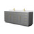 Wyndham Beckett 84 Inch Double Bathroom Vanity with Toe Kick in Dark Gray, White Cultured Marble Countertop, Undermount Square Sinks, Brushed Gold Trim - WCG262684DGGWCUNSMXX