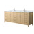 Wyndham Elan 84 Inch Double Bathroom Vanity in White Oak, White Carrara Marble Countertop, Undermount Square Sinks, Brushed Nickel Trim - WCH717184DHOCMUNSMXX