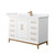 Wyndham Marlena 48 Inch Single Bathroom Vanity in White, White Cultured Marble Countertop, Undermount Square Sink, Satin Bronze Trim - WCH515148SWZWCUNSMXX