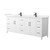 Wyndham Elan 84 Inch Double Bathroom Vanity in White, Carrara Cultured Marble Countertop, Undermount Square Sinks, Matte Black Trim - WCH717184DWBCCUNSMXX