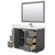 Wyndham Strada 48 Inch Single Bathroom Vanity in Dark Gray, White Quartz Countertop, Undermount Square Sink (1-Hole), Satin Bronze Trim, 46 Inch Mirror - WCF414148SGZWQUNSM46
