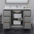 Wyndham Strada 48 Inch Single Bathroom Vanity in Dark Gray, White Quartz Countertop, Undermount Square Sink (1-Hole), Satin Bronze Trim, 46 Inch Mirror - WCF414148SGZWQUNSM46