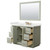 Wyndham Strada 48 Inch Single Bathroom Vanity in Light Green, White Quartz Countertop, Undermount Square Sink (3-Hole), Satin Bronze Trim, 46 Inch Mirror - WCF414148SLZWQUS3M46
