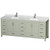 Wyndham Sheffield 84 inch Double Bathroom Vanity in Light Green, White Carrara Marble Countertop, Undermount Square Sinks, Brushed Nickel Trim - WCS141484DLGCMUNSMXX