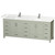 Wyndham Sheffield 84 inch Double Bathroom Vanity in Light Green, Carrara Cultured Marble Countertop, Undermount Square Sinks, Brushed Nickel Trim - WCS141484DLGC2UNSMXX