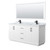 Wyndham Strada 72 Inch Double Bathroom Vanity in White, White Carrara Marble Countertop, Undermount Square Sink, Matte Black Trim, 70 Inch Mirror - WCF414172DWBCMUNSM70