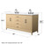 Wyndham Janna 66 Inch Double Bathroom Vanity in White Oak, White Quartz Countertop, Undermount Square Sinks (3-Hole), Matte Black Trim - WCH757566DHBWQUS3MXX
