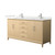 Wyndham Janna 66 Inch Double Bathroom Vanity in White Oak, Giotto Quartz Countertop, Undermount Square Sinks (1-Hole), Brushed Nickel Trim - WCH757566DHOGTUNSMXX