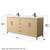 Wyndham Janna 72 Inch Double Bathroom Vanity in White Oak, Giotto Quartz Countertop, Undermount Square Sinks (1-Hole), Matte Black Trim - WCH757572DHBGTUNSMXX