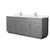 Wyndham Beckett 84 Inch Double Bathroom Vanity with Toe Kick in Dark Gray, White Quartz Countertop, Undermount Square Sinks (1-Hole), Brushed Nickel Trim - WCG262684DKGWQUNSMXX
