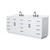 Wyndham Beckett 84 Inch Double Bathroom Vanity with Toe Kick in White, White Quartz Countertop, Undermount Square Sinks (3-Hole), Matte Black Trim - WCG262684DWBWQUS3MXX Wyndham Beckett 84 Inch Double Bathroom Vanity with Toe Kick in White, White Quartz Countertop, Undermount Square Sinks (3-Hole), Matte Black Trim - WCG262684DWBWQUS3MXX
