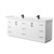 Wyndham Strada 84 Inch Double Bathroom Vanity in White, White Quartz Countertop, Undermount Square Sink (1-Hole), Matte Black Trim - WCF414184DWBWQUNSMXX