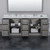 Wyndham Strada 84 Inch Double Bathroom Vanity in Dark Gray, White Quartz Countertop, Undermount Square Sink (1-Hole), Satin Bronze Trim - WCF414184DGZWQUNSMXX