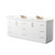 Wyndham Strada 84 Inch Double Bathroom Vanity in White, Giotto Quartz Countertop, Undermount Square Sink (3-Hole), Satin Bronze Trim - WCF414184DWZGTUS3MXX