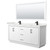 Wyndham Icon 72 Inch Double Bathroom Vanity in White, White Quartz Countertop, Undermount Square Sinks (1-Hole), Matte Black Trim, 70 Inch Mirror - WCF111172DWBWQUNSM70