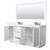 Wyndham Icon 72 Inch Double Bathroom Vanity in White, Giotto Quartz Countertop, Undermount Square Sinks (3-Hole), Brushed Nickel Trim, 70 Inch Mirror - WCF111172DWHGTUS3M70