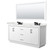 Wyndham Icon 72 Inch Double Bathroom Vanity in White, White Quartz Countertop, Undermount Square Sinks (3-Hole), Matte Black Trim, 70 Inch Mirror - WCF111172DWBWQUS3M70