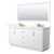 Wyndham Icon 72 Inch Double Bathroom Vanity in White, Giotto Quartz Countertop, Undermount Square Sinks (3-Hole), Satin Bronze Trim, 70 Inch Mirror - WCF111172DWZGTUS3M70