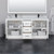 Wyndham Strada 72 Inch Double Bathroom Vanity in White, Giotto Quartz Countertop, Undermount Square Sink (1-Hole), Satin Bronze Trim, 70 Inch Mirror - WCF414172DWZGTUNSM70