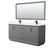 Wyndham Strada 72 Inch Double Bathroom Vanity in Dark Gray, Giotto Quartz Countertop, Undermount Square Sink (1-Hole), Matte Black Trim, 70 Inch Mirror - WCF414172DGBGTUNSM70