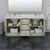 Wyndham Strada 72 Inch Double Bathroom Vanity in Light Green, White Quartz Countertop, Undermount Square Sinks (1-Hole), Matte Black Trim, 70 Inch Mirror - WCF414172DLBWQUNSM70