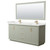 Wyndham Strada 72 Inch Double Bathroom Vanity in Light Green, White Quartz Countertop, Undermount Square Sinks (1-Hole), Satin Bronze Trim, 70 Inch Mirror - WCF414172DLZWQUNSM70
