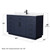 Wyndham Beckett 60 Inch Single Bathroom Vanity with Toe Kick in Dark Blue, Carrara Cultured Marble Countertop, Undermount Square Sink, Matte Black Trim - WCG262660SBBCCUNSMXX