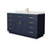 Wyndham Beckett 60 Inch Single Bathroom Vanity with Toe Kick in Dark Blue, White Cultured Marble Countertop, Undermount Square Sink, Brushed Gold Trim - WCG262660SBLWCUNSMXX
