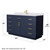 Wyndham Beckett 60 Inch Single Bathroom Vanity with Toe Kick in Dark Blue, White Cultured Marble Countertop, Undermount Square Sink, Brushed Gold Trim - WCG262660SBLWCUNSMXX