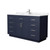 Wyndham Beckett 60 Inch Single Bathroom Vanity with Toe Kick in Dark Blue, Carrara Cultured Marble Countertop, Undermount Square Sink, Brushed Nickel Trim - WCG262660SBNCCUNSMXX