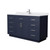 Wyndham Beckett 60 Inch Single Bathroom Vanity with Toe Kick in Dark Blue, White Cultured Marble Countertop, Undermount Square Sink, Brushed Nickel Trim - WCG262660SBNWCUNSMXX