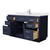 Wyndham Beckett 60 Inch Single Bathroom Vanity with Toe Kick in Dark Blue, White Cultured Marble Countertop, Undermount Square Sink, Brushed Nickel Trim - WCG262660SBNWCUNSMXX