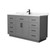 Wyndham Beckett 60 Inch Single Bathroom Vanity with Toe Kick in Dark Gray, Carrara Cultured Marble Countertop, Undermount Square Sink, Matte Black Trim - WCG262660SGBCCUNSMXX