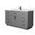 Wyndham Beckett 60 Inch Single Bathroom Vanity with Toe Kick in Dark Gray, White Cultured Marble Countertop, Undermount Square Sink, Matte Black Trim - WCG262660SGBWCUNSMXX