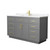 Wyndham Beckett 60 Inch Single Bathroom Vanity with Toe Kick in Dark Gray, Carrara Cultured Marble Countertop, Undermount Square Sink, Brushed Gold Trim - WCG262660SGGCCUNSMXX