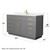 Wyndham Beckett 60 Inch Single Bathroom Vanity with Toe Kick in Dark Gray, Carrara Cultured Marble Countertop, Undermount Square Sink, Brushed Gold Trim - WCG262660SGGCCUNSMXX
