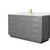 Wyndham Beckett 60 Inch Single Bathroom Vanity with Toe Kick in Dark Gray, White Cultured Marble Countertop, Undermount Square Sink, Brushed Gold Trim - WCG262660SGGWCUNSMXX