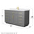 Wyndham Beckett 60 Inch Single Bathroom Vanity with Toe Kick in Dark Gray, White Cultured Marble Countertop, Undermount Square Sink, Brushed Gold Trim - WCG262660SGGWCUNSMXX